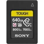 Sony CEA G640 Tough Carte mémoire résistante CFexpress Type A 640Go avec File Rescue (VPG400 | R800/W700Mo/s | IP57)